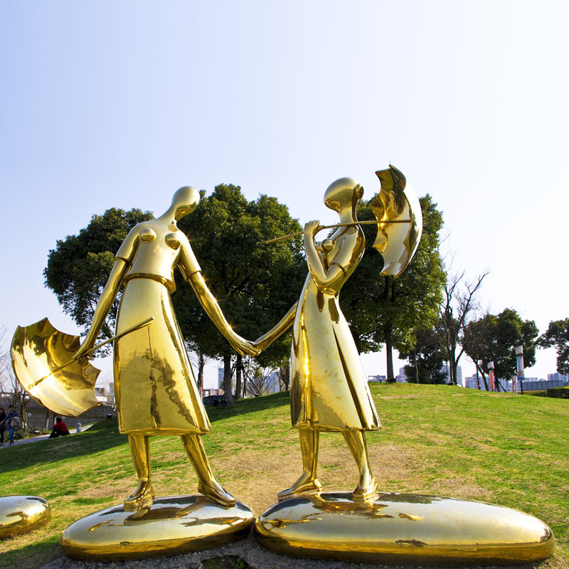 河北雕塑厂家 不锈钢抽象人物雕塑 学校公园广场景观金属发光雕塑|ms