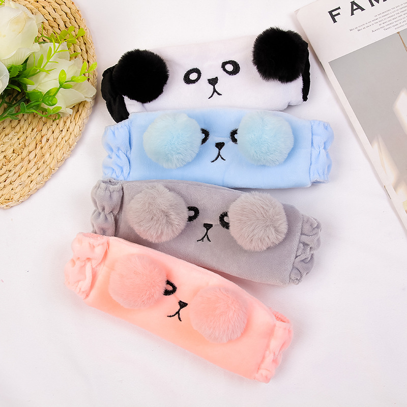 2019秋冬韓版新款卡通發帶創意熊貓發箍女洗臉洗頭發帶廠家批發女