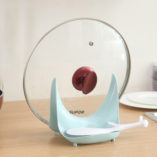 T Multifunction U-shaped Lid Rack Kitchen Pot Cover with Water Collection Storage Rack for Soup Spoons Ladles Seat-style Shelf Organizer