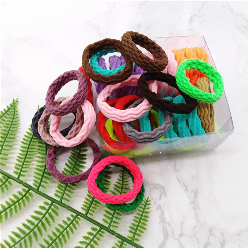 韩版彩色无缝提花毛巾圈 高弹力超耐用头绳发绳皮筋发圈厂家直销|ru