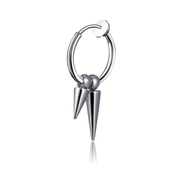 Ear clip double -pointed steel color