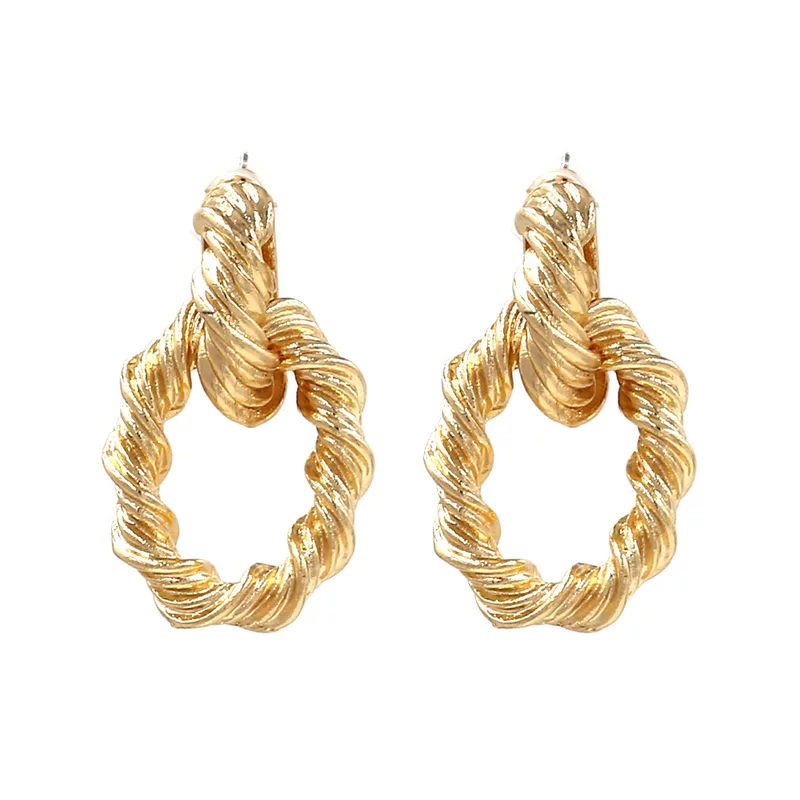 Креативные трехмерные металлические серти earrings, европейский стиль, оптовая продажа