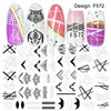 Cross -border supply nails stickers French black and white collection lace maple leaf retro vine -graphic nail stickers nail