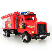 伙 新款慣性消防車 仿真工程玩具車 塑料兒童模型玩具車