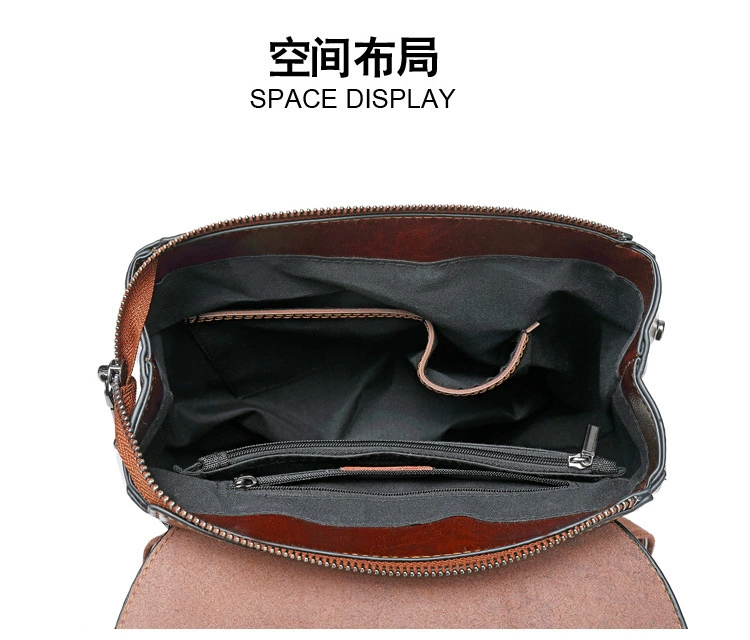 trendy sling bags Backpack women's 2022 new leather women's bag fashion oil wax cowhide backpack women's schoolbag stylish eco friendly backpacks