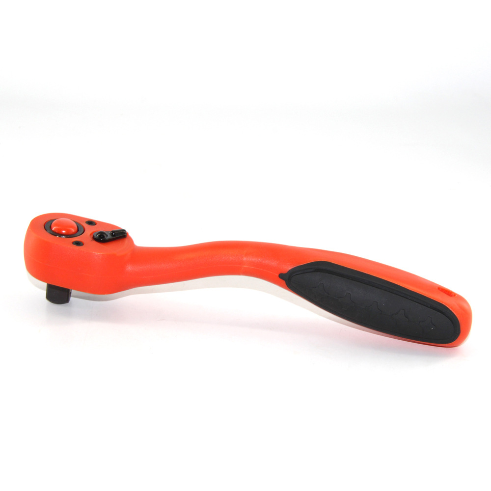 全包胶包塑款1/4小飞弯柄棘轮扳手快脱72/45齿棘轮柄 套筒H柄