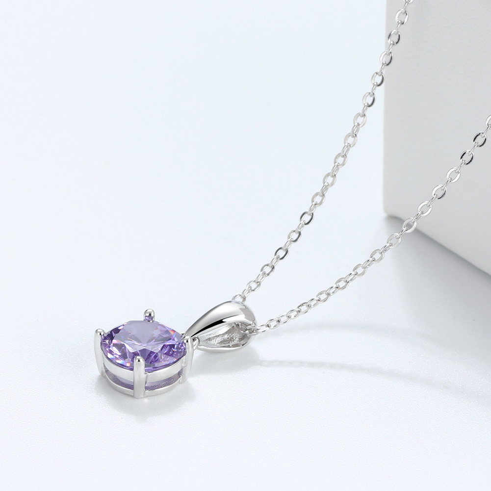 cable chain Chain Type 1 Piece Quantity Daily Occasion 925 Sterling Silver Material 925 Sterling Silver 925 Sterling Silver Plated Birthstone Cable Chain Plating Inlay Geometric Pendant Necklace