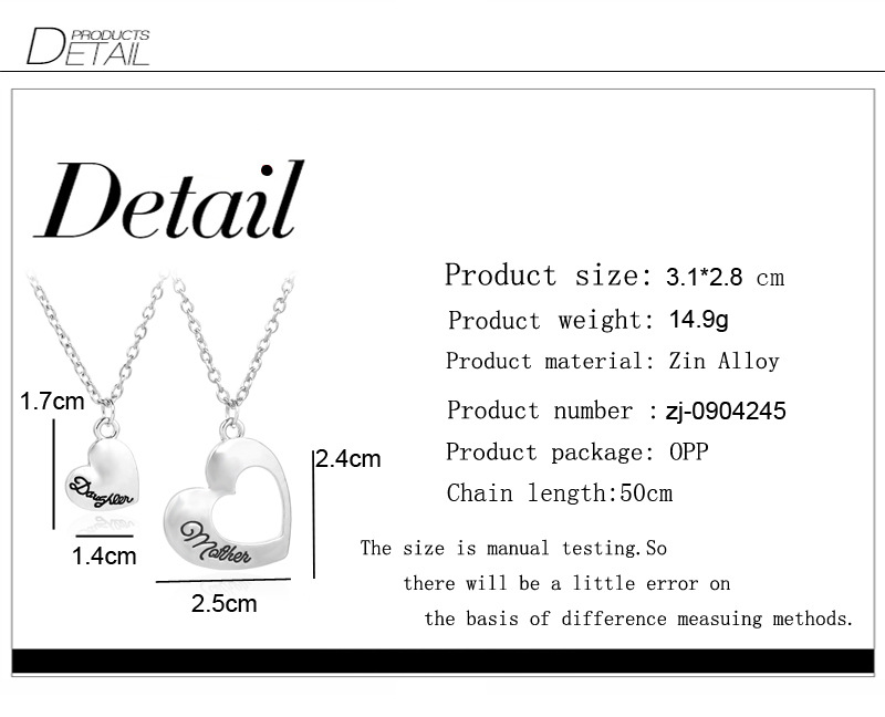 Hot Mother Daughter Motheru0027s Day Hollow Love Pendant Necklace wholesale nihaojewelry