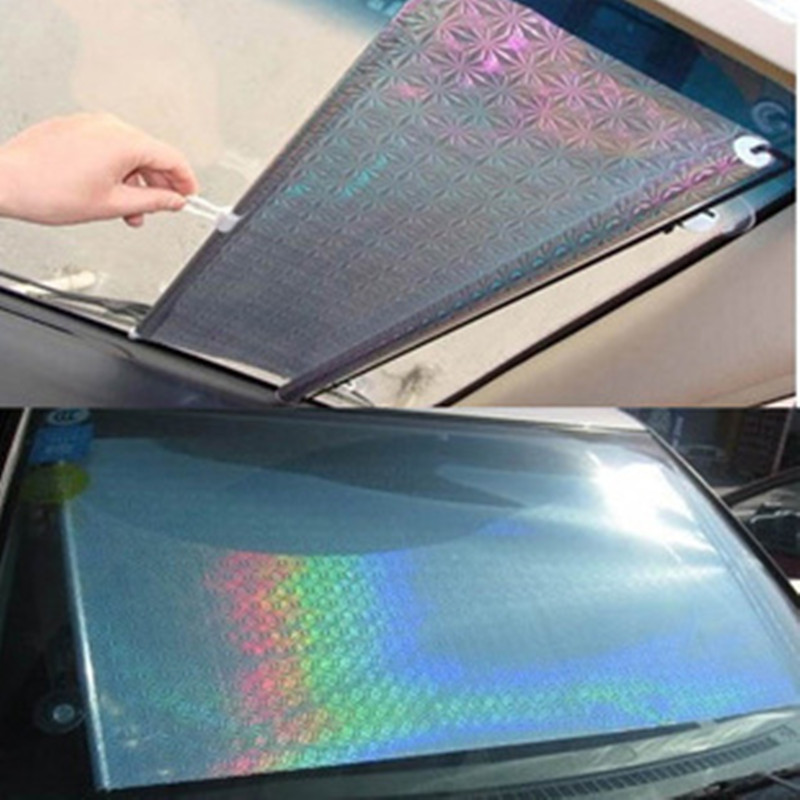 镭射网点伸缩遮阳挡 汽车太阳档遮阳帘 隔热帘