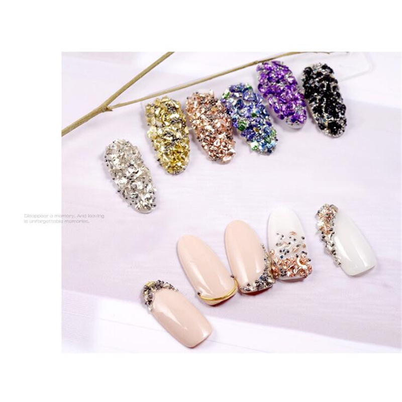 Tiktok red Venta caliente Nueva York tormenta joyería de uñas mezclado roto diamante micro perlas mineral Super flash joyería de uñas