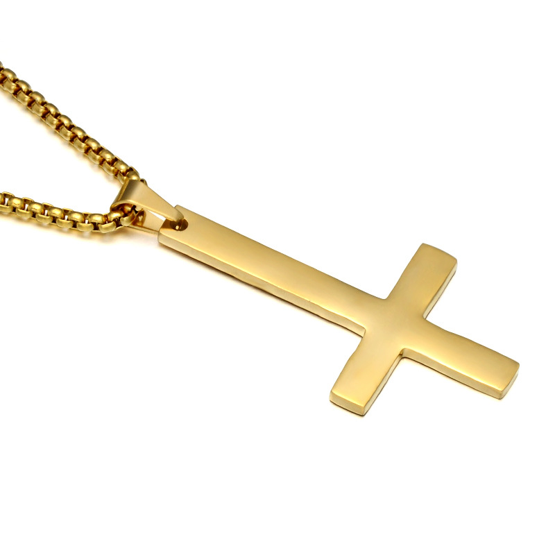 Retro Stainless Steel St. Peter's Inverted Cross Pendant Necklace Wholesale Nihaojewelry display picture 13