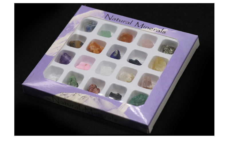 20 Pieces Rock Mineral Specimens Boxed Crystal Agate Stone Mineral Crystal Ore Set display picture 10