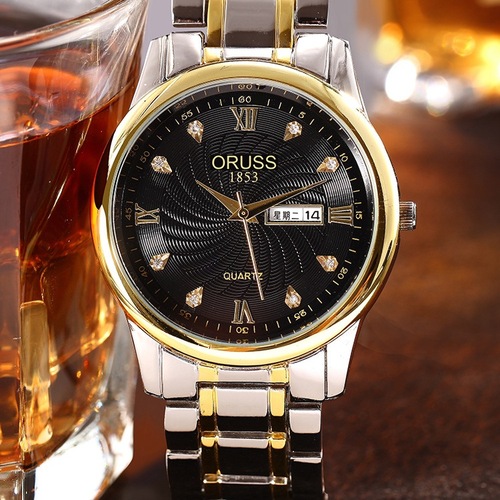 Men's Steel Band Quartz Watch Business Luminous Men's Watch Dual Calendar Casual Men's Watch Non-Mechanical Watch Wholesale