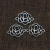 Silver three dimensional accessory, wholesale, 3D, flowered, 23×15mm