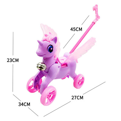 Hand push horse children Wealth Cartoon Pegasus wheelbarrow Toys Parenting interaction Early education Walker