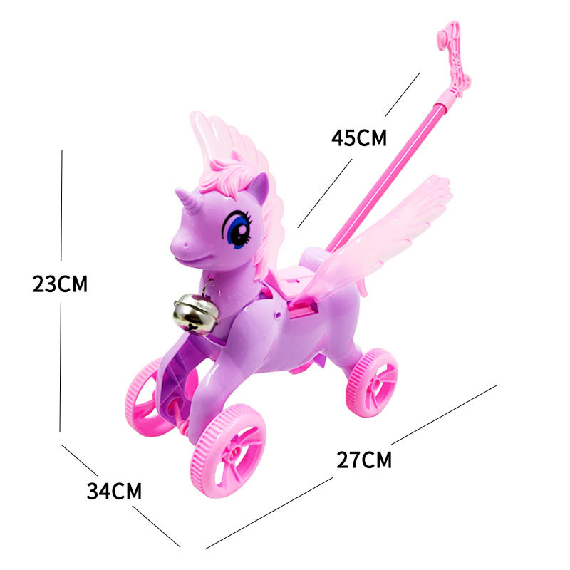 Hand push horse children Wealth Cartoon Pegasus wheelbarrow Toys Parenting interaction Early education Walker