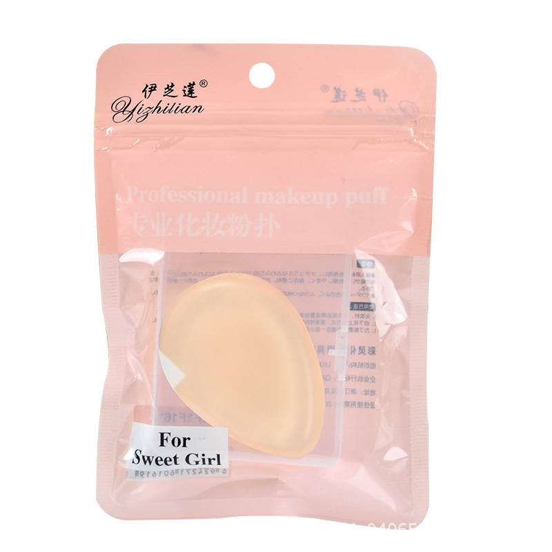 QElastic Jelly Silicone Powder Puff Water Droplets Transparent Non-eating Powder Easy To Apply Makeup Air Cushion Makeup Puff F200