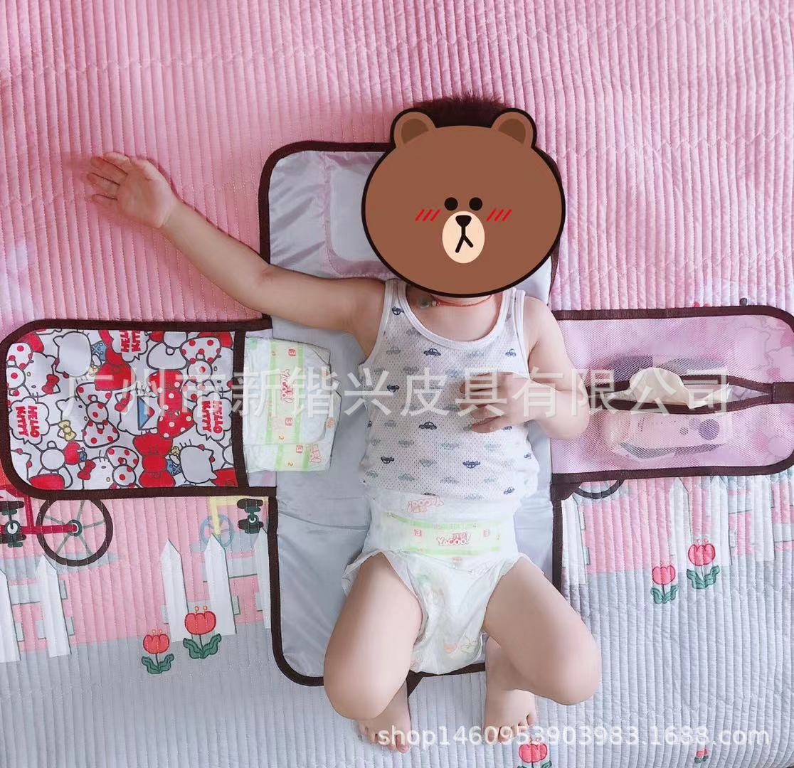 卡通美乐蒂布丁狗宝宝外出可折叠收纳手拎尿布包婴儿换尿布隔尿垫