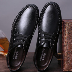 2024 New Autumn/Winter Men's Casual Laced Leather Shoes Trendy Youth Soft Sole Soft Face Lazy Driving Bean Bean Shoes