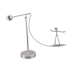 Surfing and skiing shaped rotating iron man, tumbler balancing figure, desktop decoration, stress relief gadget