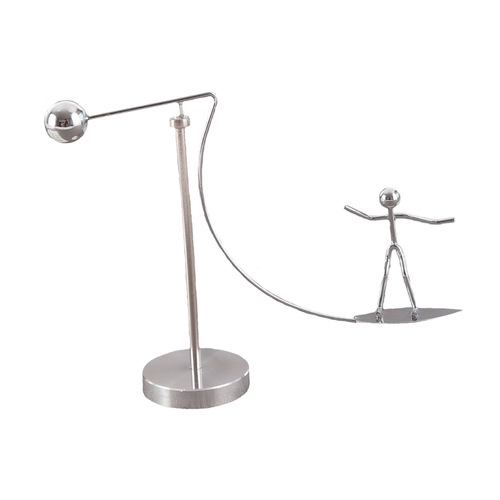 Surfing and skiing shaped rotating iron man, tumbler balancing figure, desktop decoration, stress relief gadget