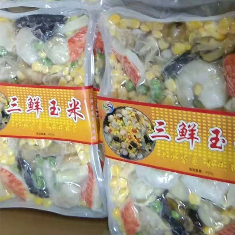 海鲜组合托盘装虾仁扇贝海茄参蟹棒蚬子水产三鲜玉米混合装批发价|ms