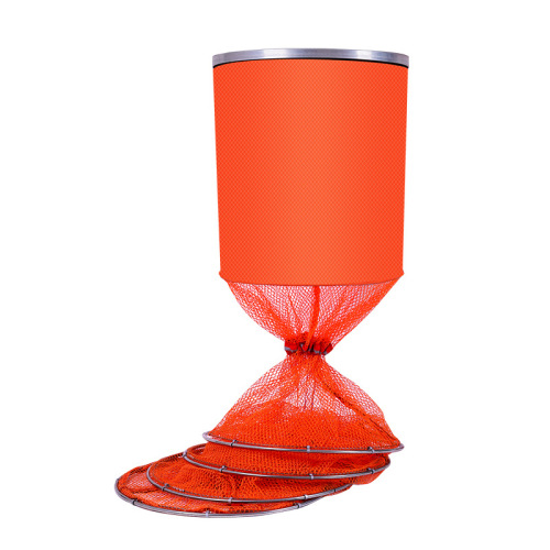 Orange stainless steel double circle rubberized fish protective fish bag live fish bag anti-hanging fish protection fishing net fish protection wholesale