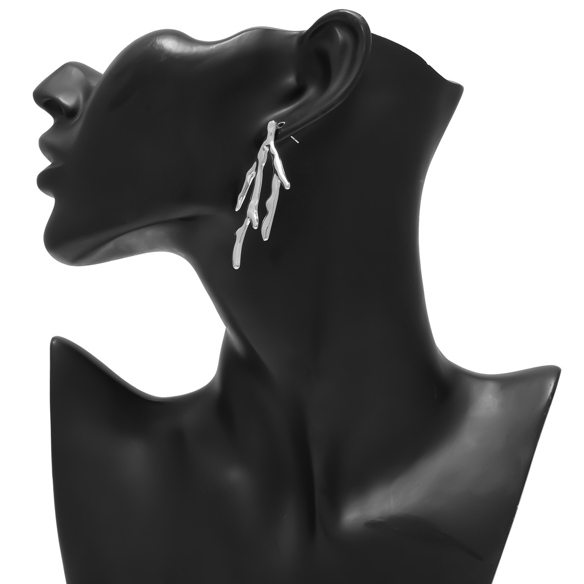 Fashion Irregular Simple Creative Geometric Denim Earrings display picture 11