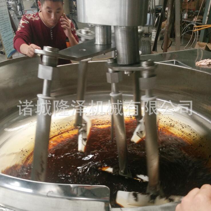 多头酱料搅拌炒锅 平底搅拌炒锅双行星搅拌翻炒更均匀 燃气炒酱锅