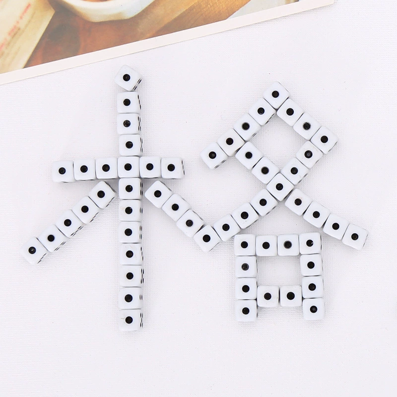 8mmDIY головоломка кости белый 0,8 сито Wenwan развлечения бытовой мини маленький размер пластиковые кости точка аксессуары