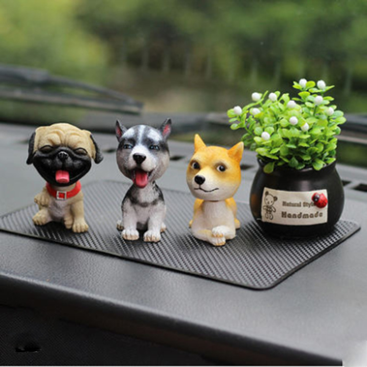 Creative Husky Car Shaking His Head Decoration Cute Puppy Cartoon Animal Doll Home Decoration