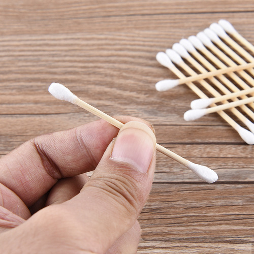 Double-ended disposable cotton swabs for beauty makeup removal, ear removal, sterile cotton swabs, household cleaning and hygiene wooden sticks