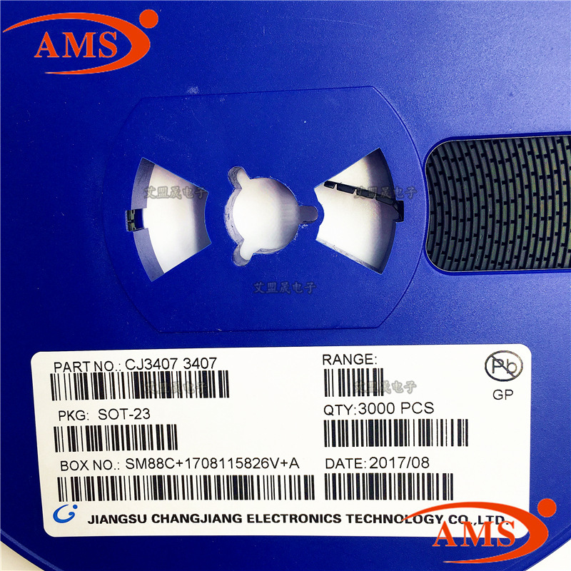 CJ3407 丝印:3407 SOT-23 CJ/长电 贴片三极管晶体管 全新现货