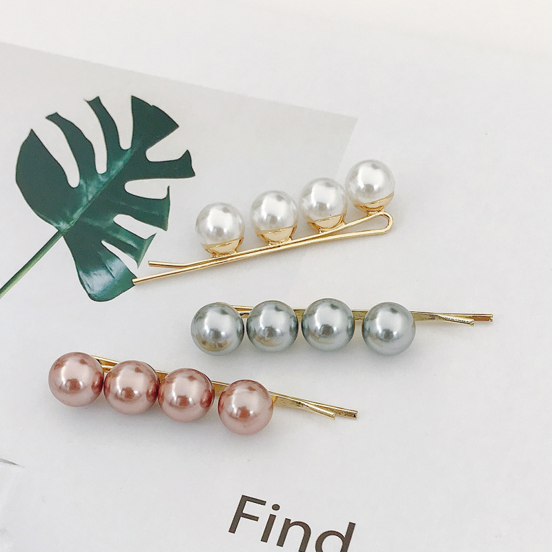 Korean Pearl Hairpin Simple Wild Word Clip Adult Side Clip Hairpin Top Clip Wholesale Nihaojewelry display picture 8