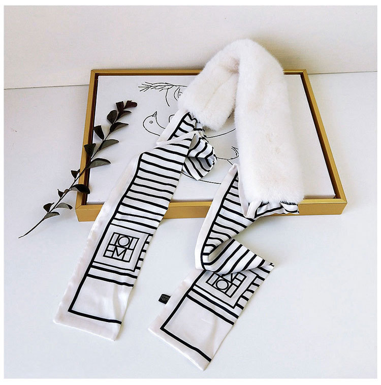 New Striped Letter Scarf Female Autumn And Winter Warm Plush Bib display picture 11