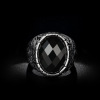 Retro accessory, sophisticated carved ring, with gem