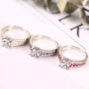 Accessory for beloved, ring with crystal, zirconium, ring with stone, Birthday gift, Korean style, silver 925 sample