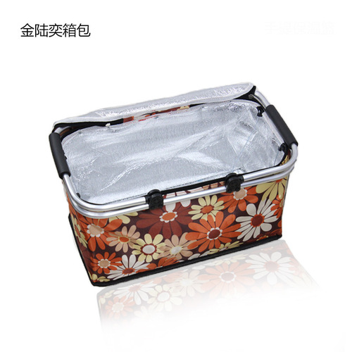 Creative Daisies Insulated Hand-held Ice Bag Portable Picnic Basket Advertisement Gift Oxford Cloth Foldable Picnic Bag