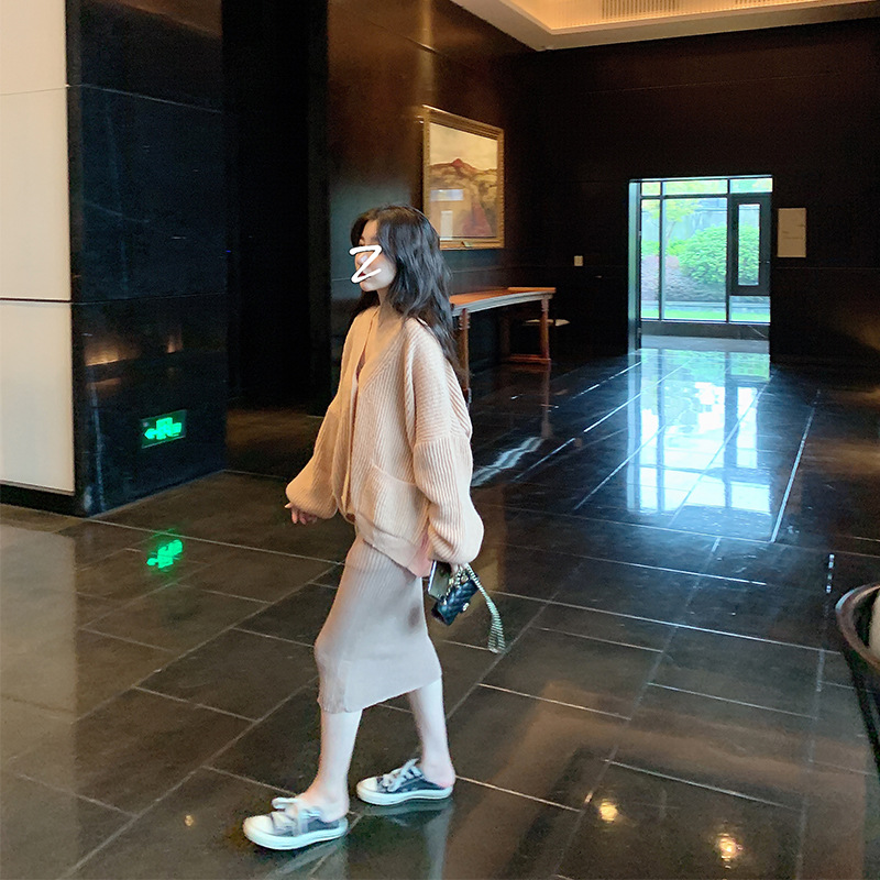 당신 | BU LINGLING  높은 원사 비율 모헤어 가디건 스웨터 루즈한 여성 재킷