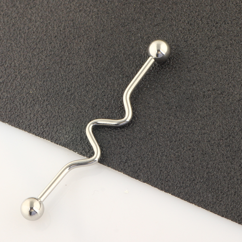 5-Piece Industrial Earring Set Long Rod Piercing Earrings Stainless Steel Ear Cartilage Jewelry Set detail image 23