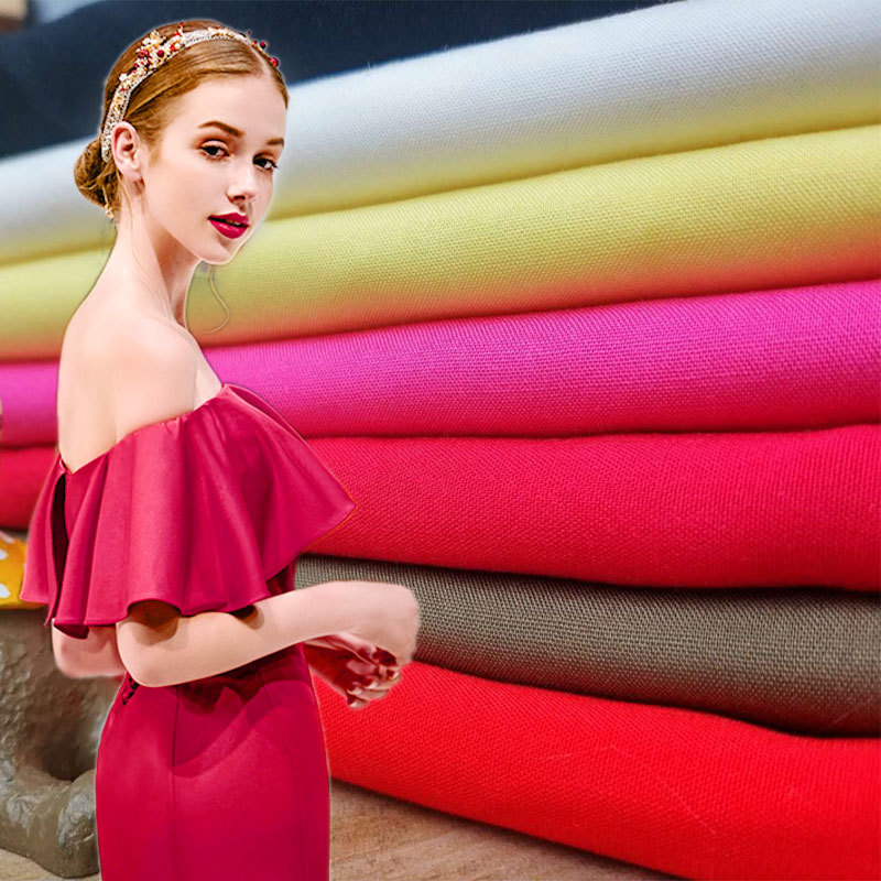 厂家直销 连衣裙 衬衫布料 纯色棉绸素色春夏女装 45支人棉染色布|ms