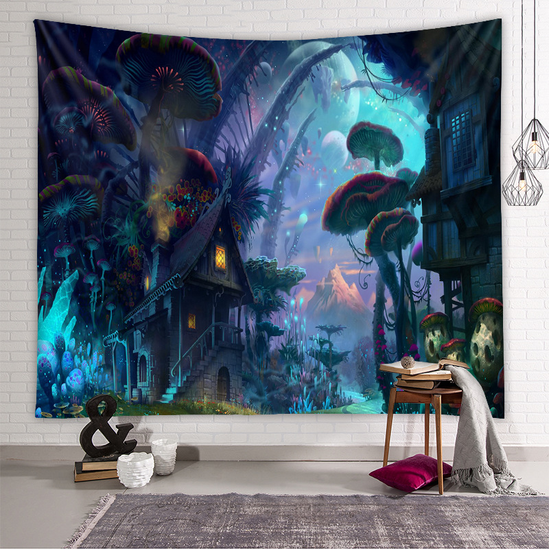 Vintage Scenery Painting Room Decoration Background Tapestry Wholesale Nihaojewelry display picture 4