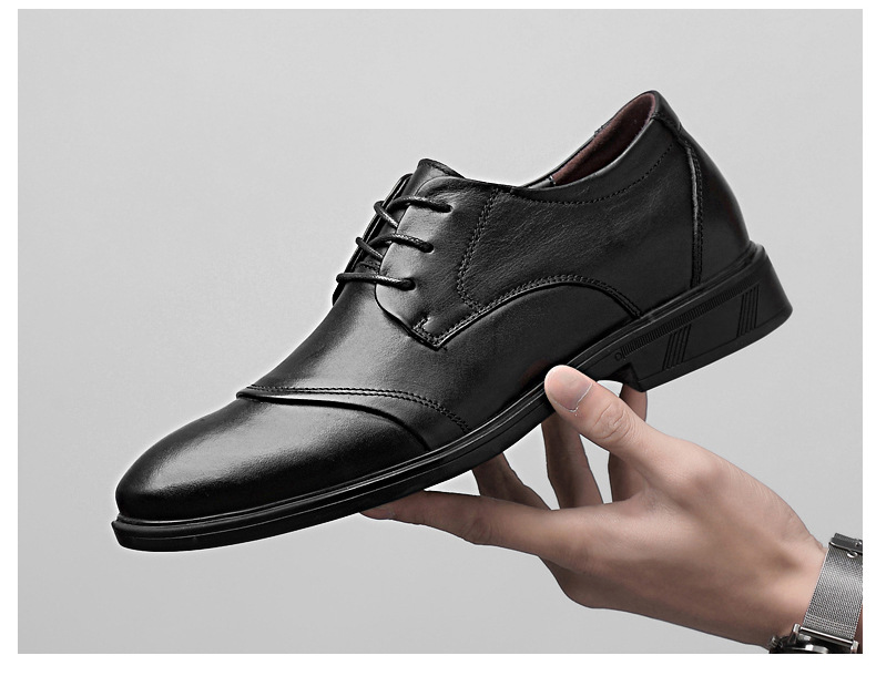 Scarpe uomo pelle stringate casual eleganti rialzate comode_voghion.com