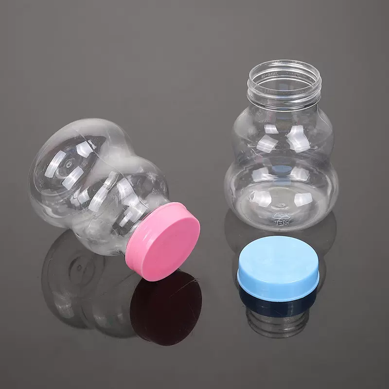 专业供应32口葫芦型透明PET塑料瓶密封广口糖果瓶 食品包装瓶批发