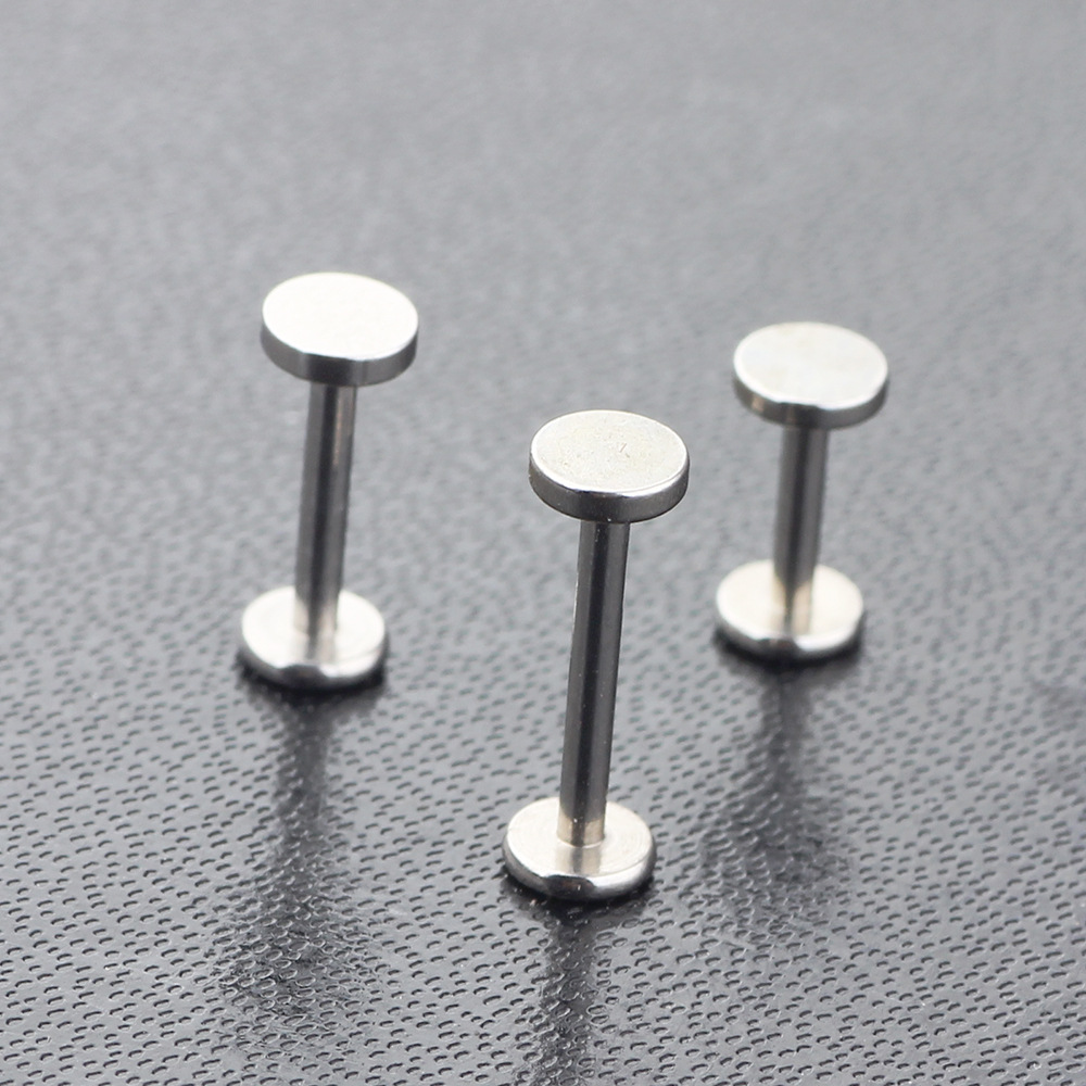 Flat Top Inner Thread Lip Labret Stud Earring Eyebrow Barbell 316L Surgical Steel Diamond Shape Body Piercing Jewelry detail image 4