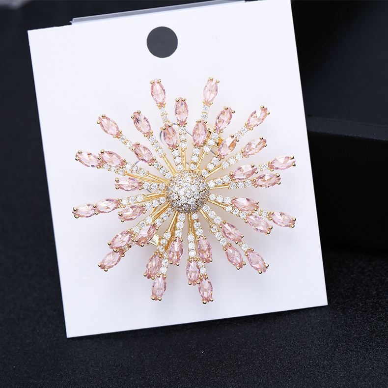 Micro-inlaid Zircon Snowflake Brooch Brooch Luxury Clothing Accessories display picture 12