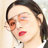 Fashionable sunglasses, marine decorations, metal glasses solar-powered, city style, Korean style