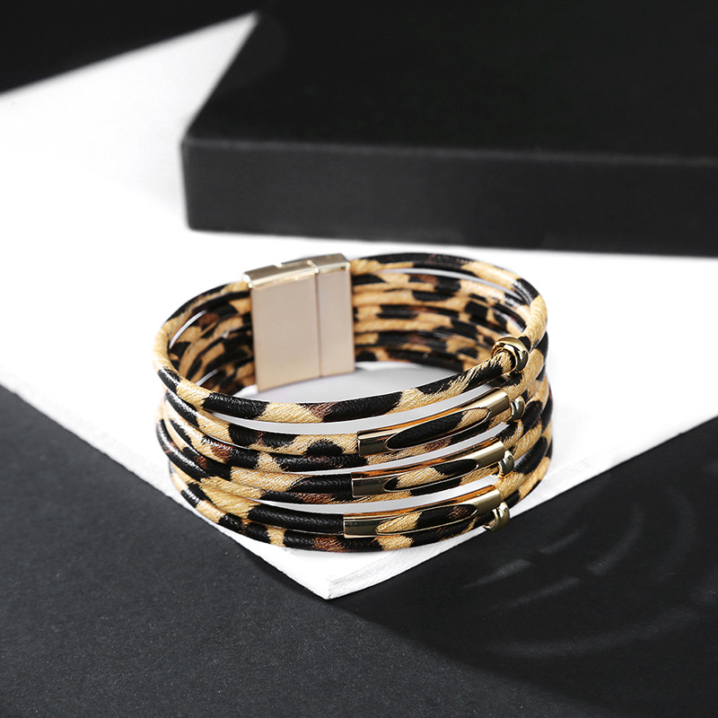 Creative Multi-circle Leopard Print Multi-layer Bracelet display picture 8