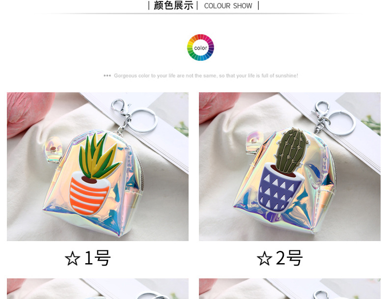 Jelly Cartoon Cactus Laser Coin Purse display picture 1