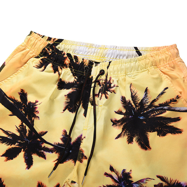 Peach-skin velvet shorts Summer New Seaside Coconut Forest Printed 